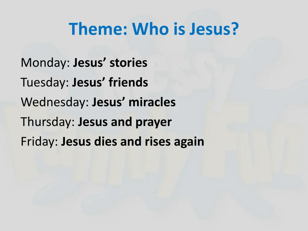 theme who is jesus
