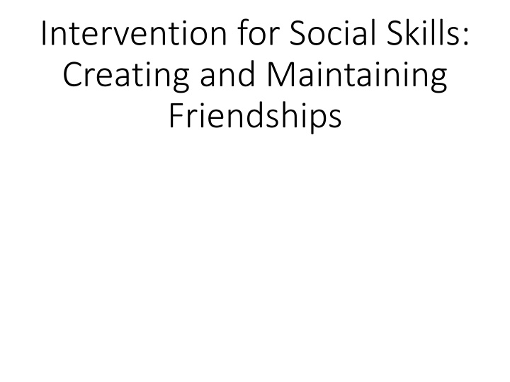 intervention for social skills creating