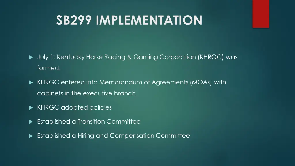 sb299 implementation
