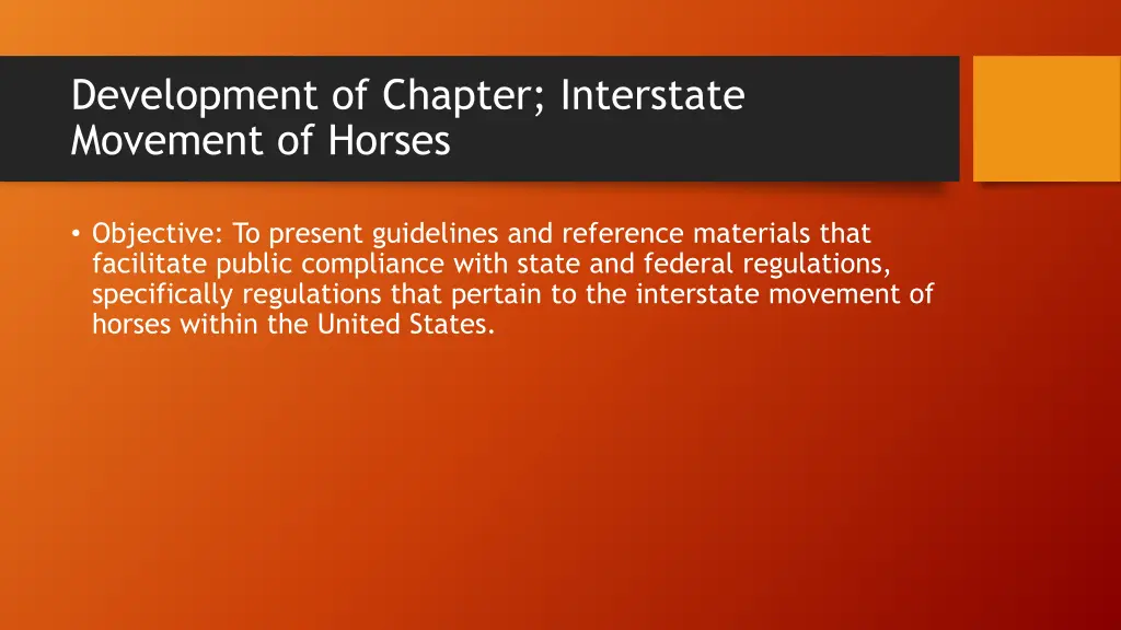 development of chapter interstate movement