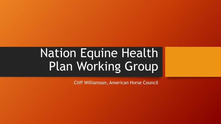 nation equine health plan working group