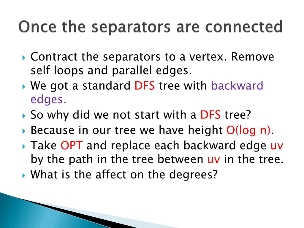 contract the separators to a vertex remove self