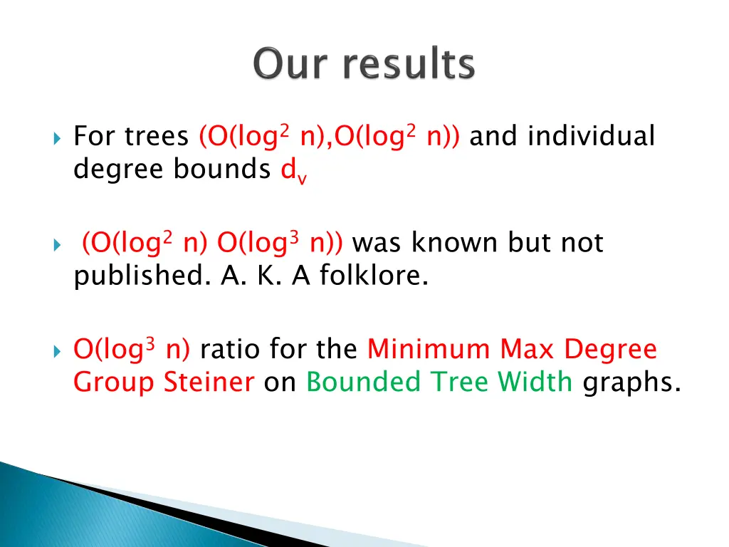 for trees o log 2 n o log 2 n and individual