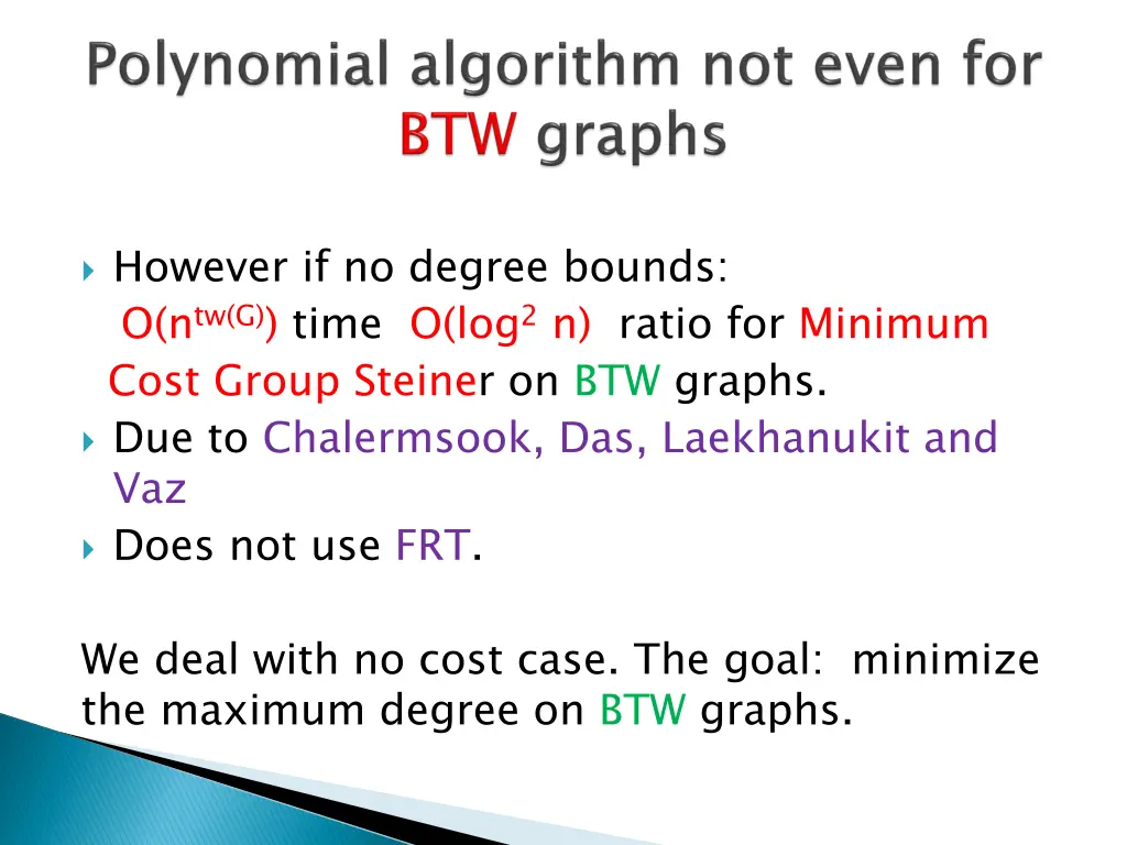 however if no degree bounds o n tw g time