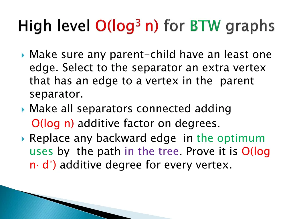 make sure any parent child have an least one edge