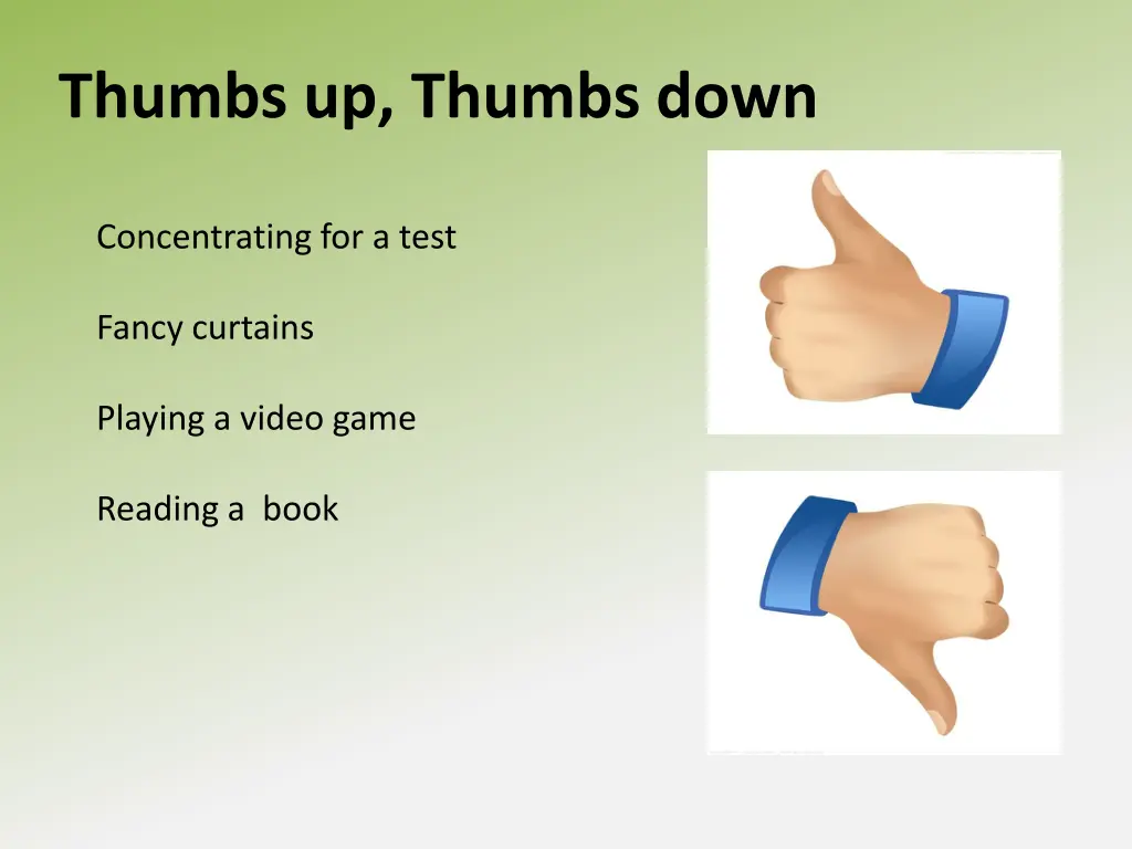 thumbs up thumbs down