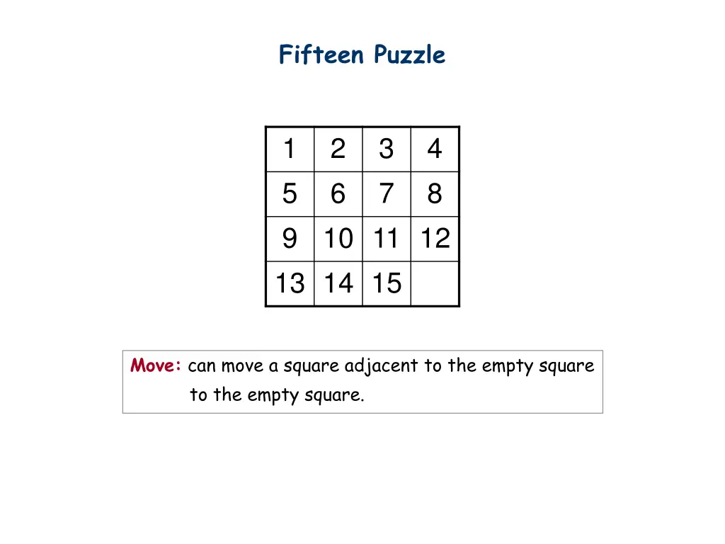 fifteen puzzle