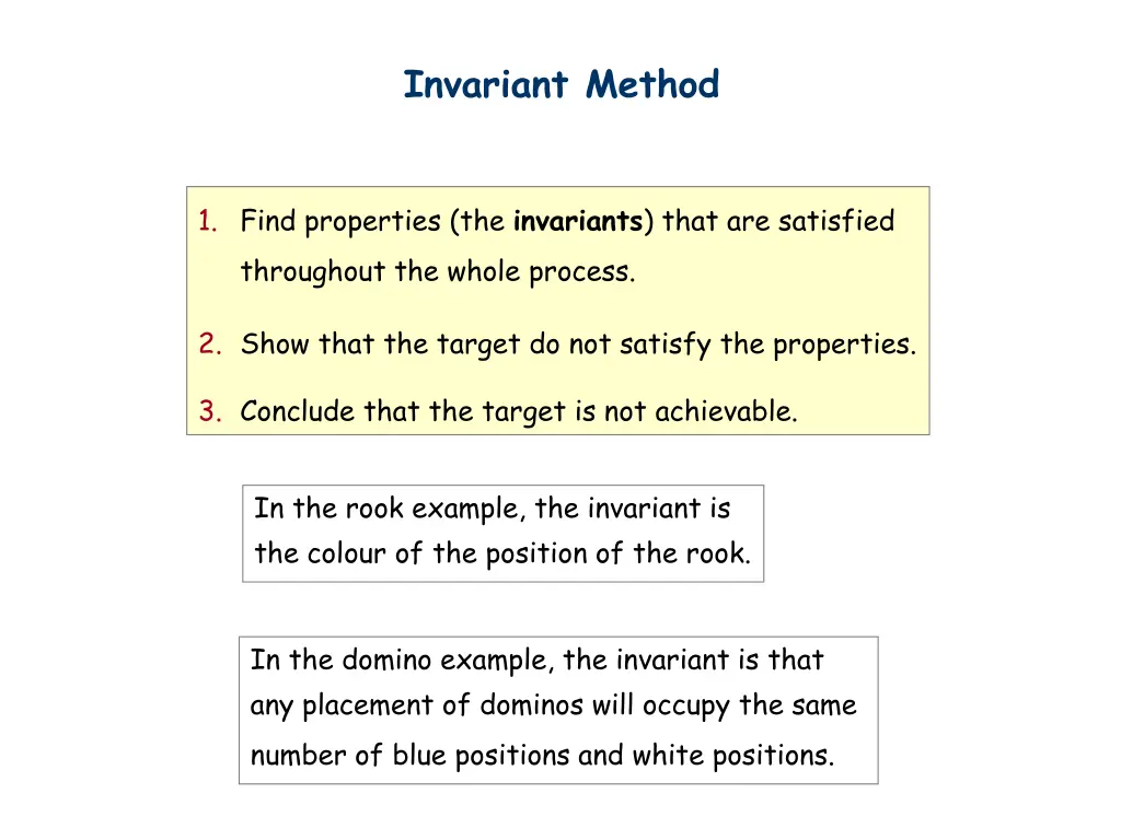 invariant method 1