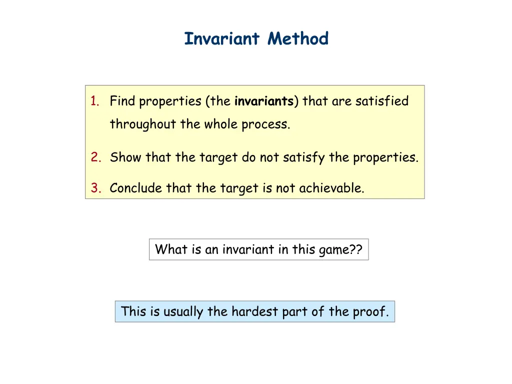 invariant method 2