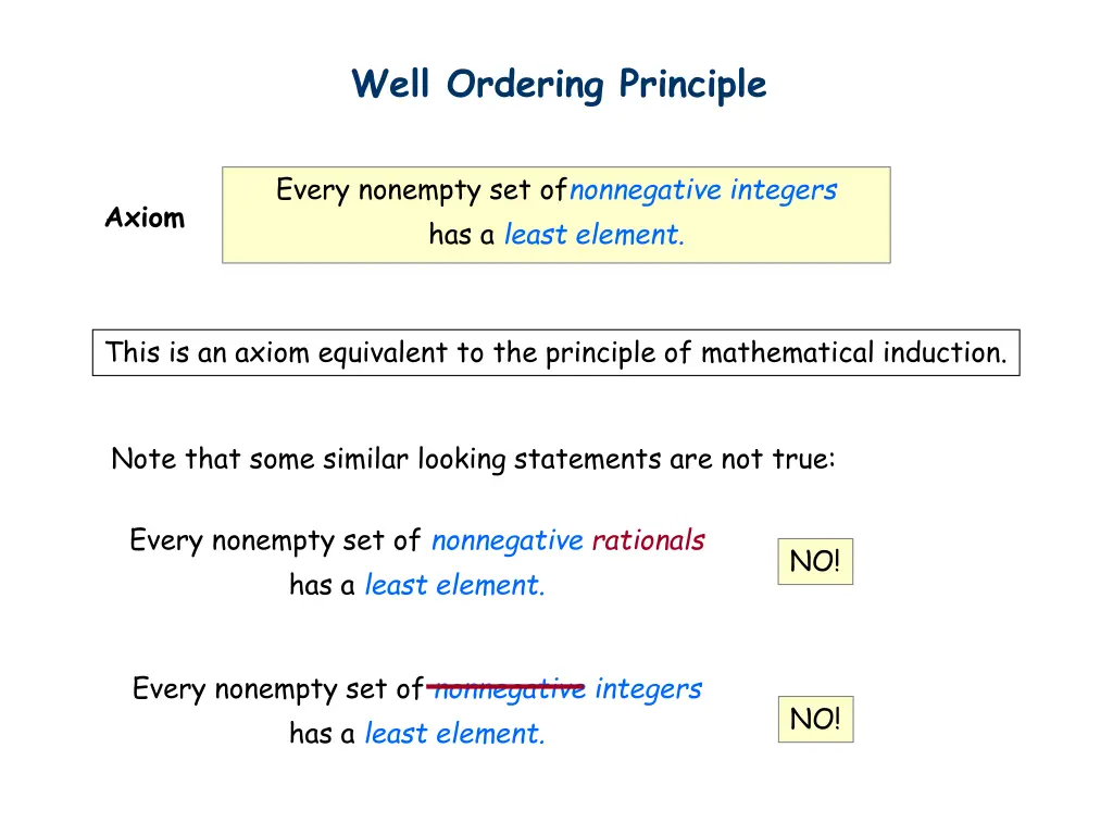 well ordering principle