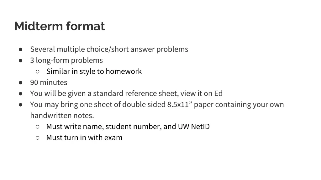 midterm format
