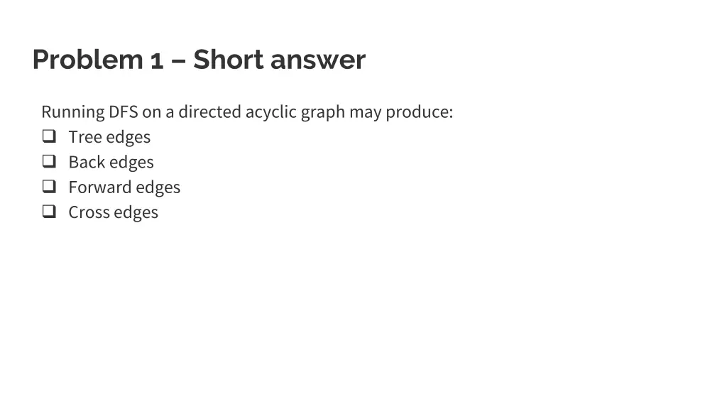 problem 1 short answer 1