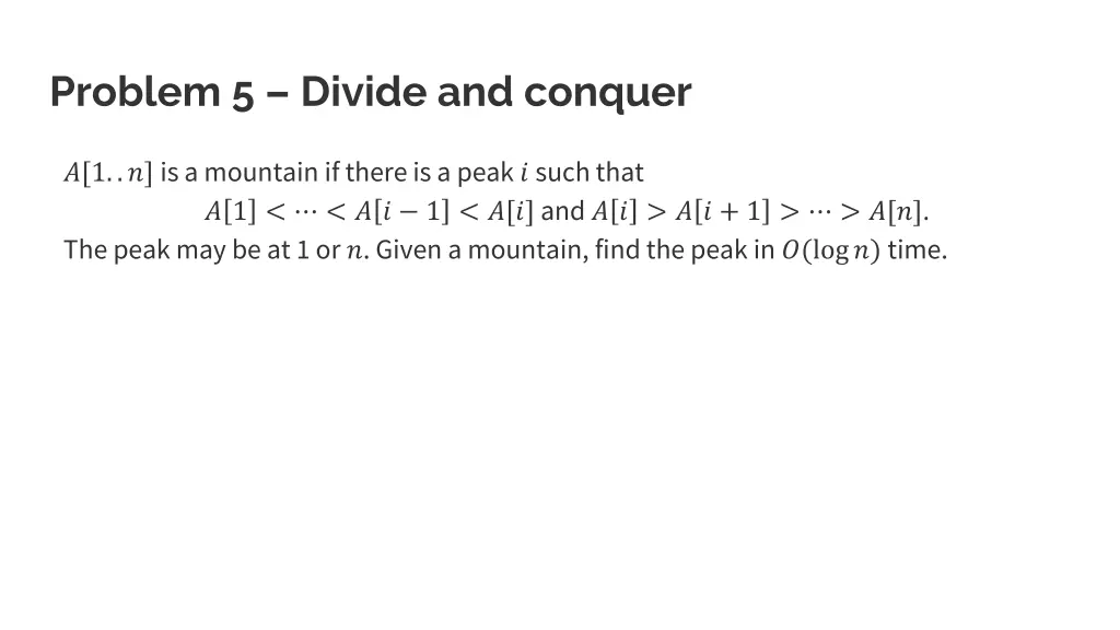 problem 5 divide and conquer