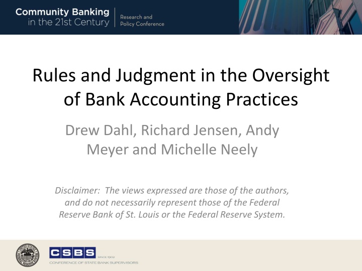 rules and judgment in the oversight of bank