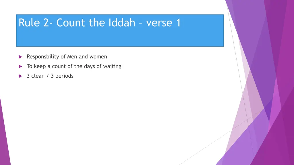 rule 2 count the iddah verse 1