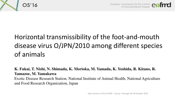 horizontal transmissibility of the foot and mouth