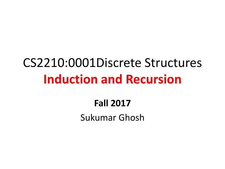 cs2210 0001discrete structures induction