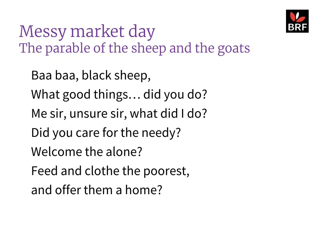 messy market day the parable of the sheep