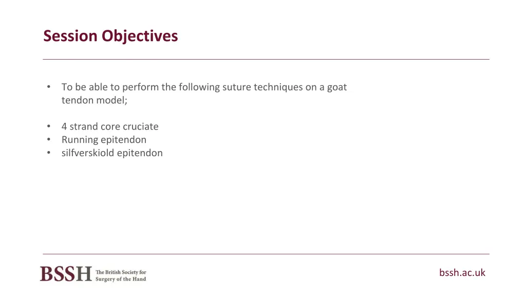 session objectives