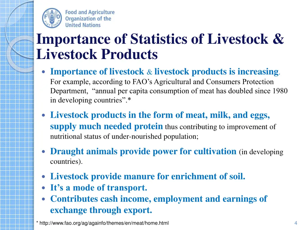 importance of statistics of livestock livestock