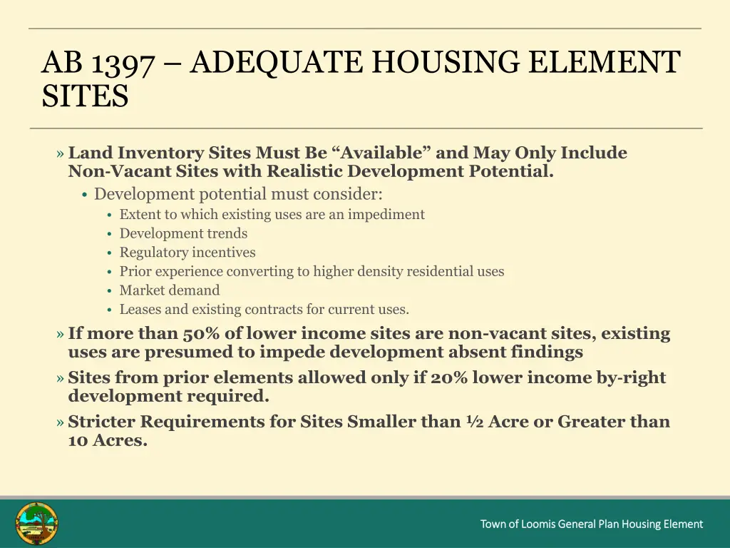ab 1397 adequate housing element sites