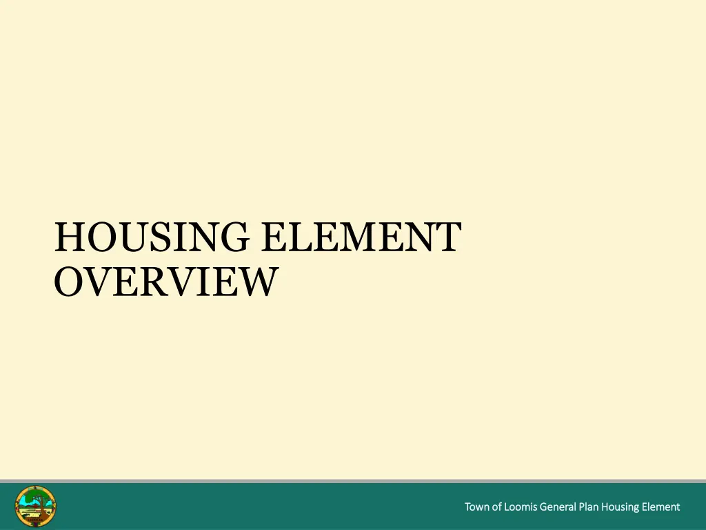housing element overview