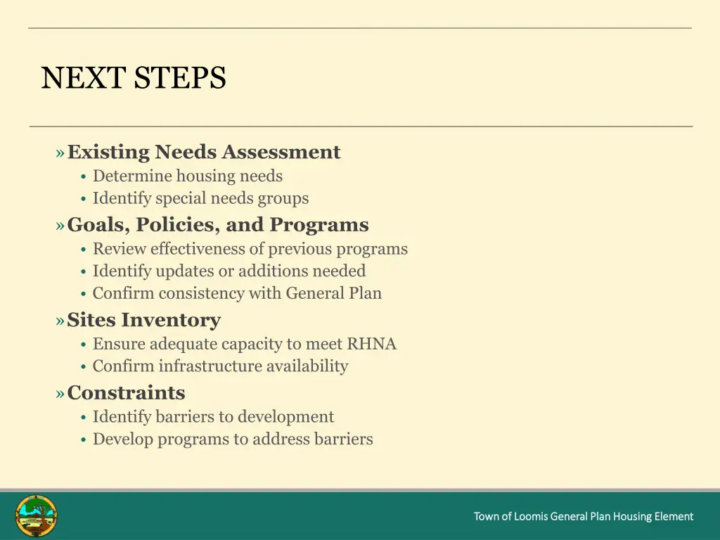 next steps