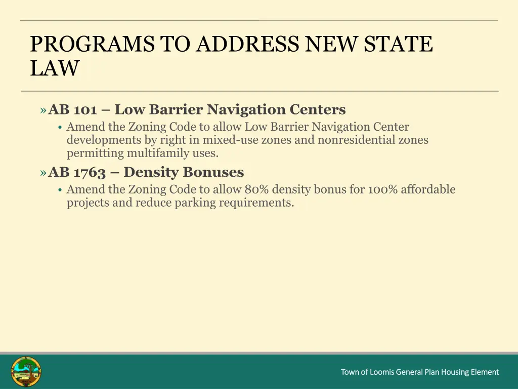 programs to address new state law