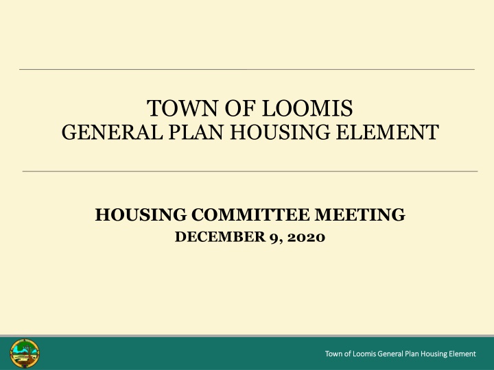 town of loomis general plan housing element