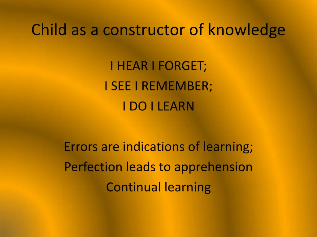 child as a constructor of knowledge