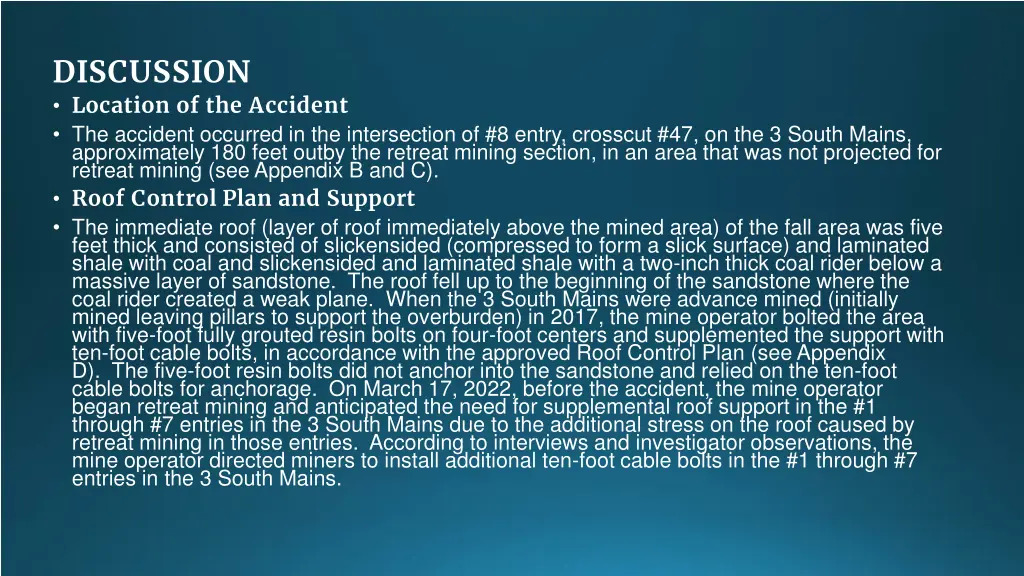 discussion location of the accident the accident 2
