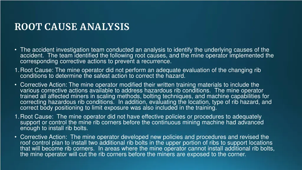 root cause analysis