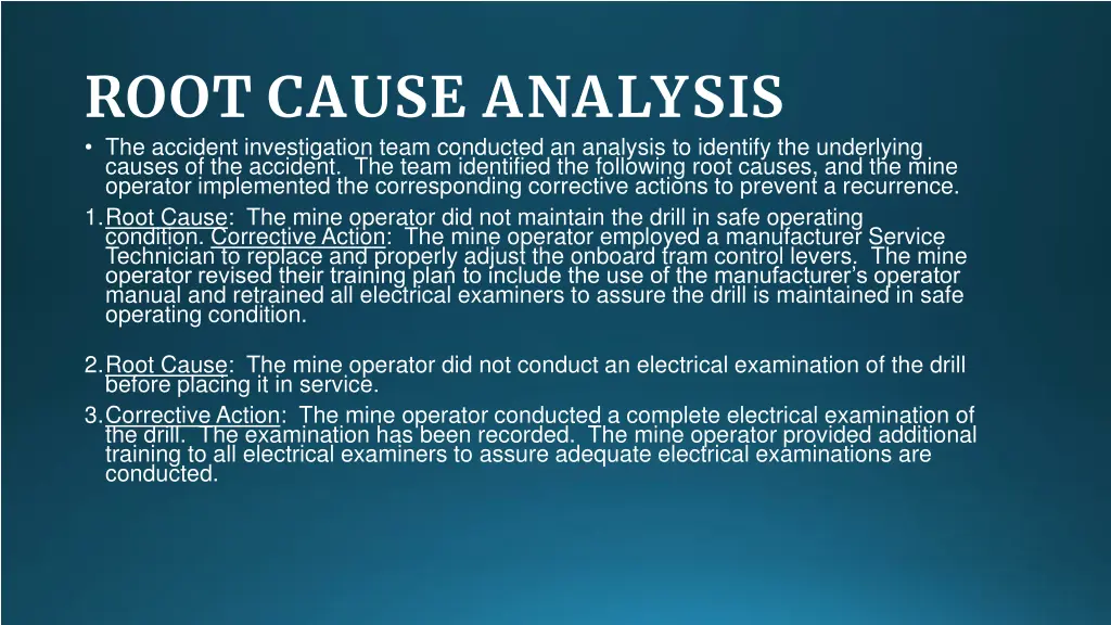 root cause analysis the accident investigation 1