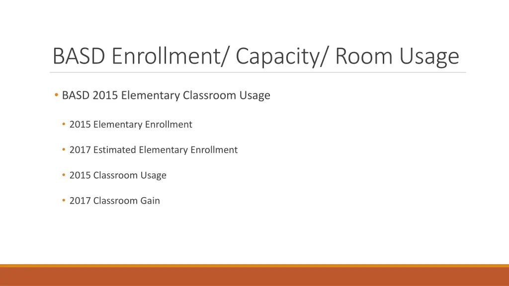 basd enrollment capacity room usage