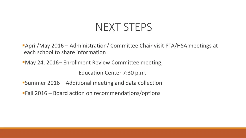next steps