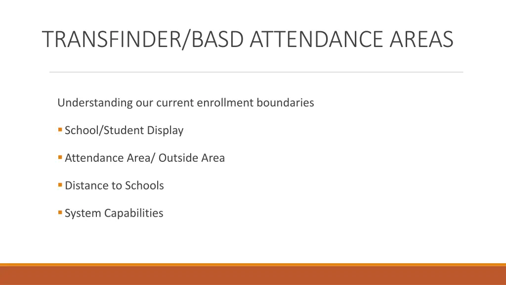 transfinder basd attendance areas