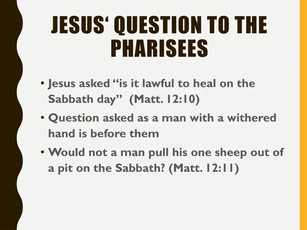 jesus question to the pharisees
