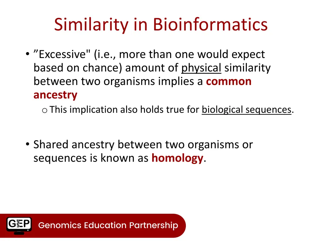 similarity in bioinformatics