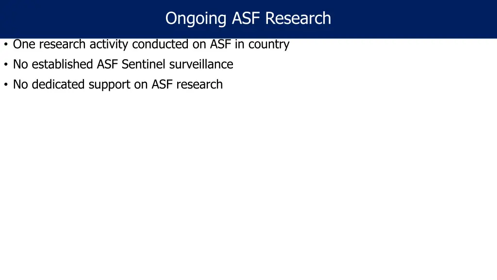 ongoing asf research