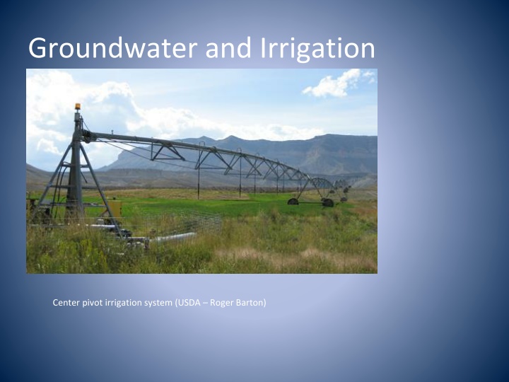 groundwater and irrigation