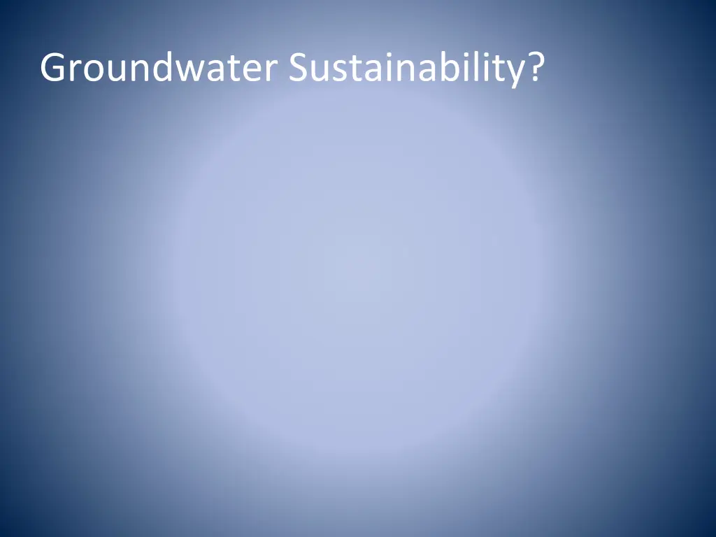 groundwater sustainability