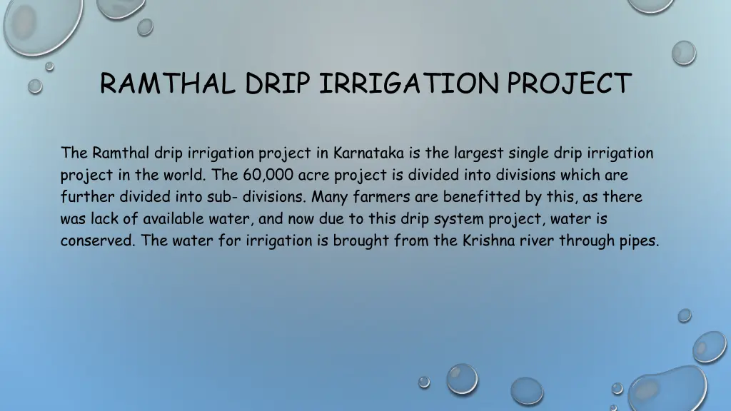 ramthal drip irrigation project 1