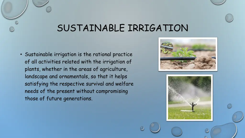 sustainable irrigation