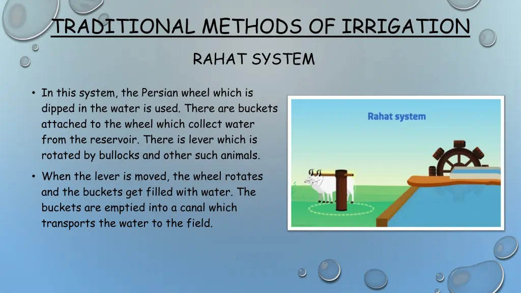 traditional methods of irrigation