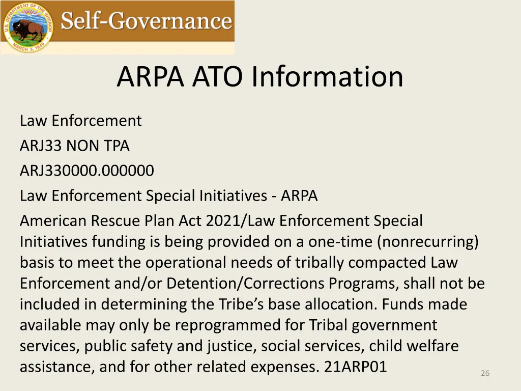 arpa ato information 2