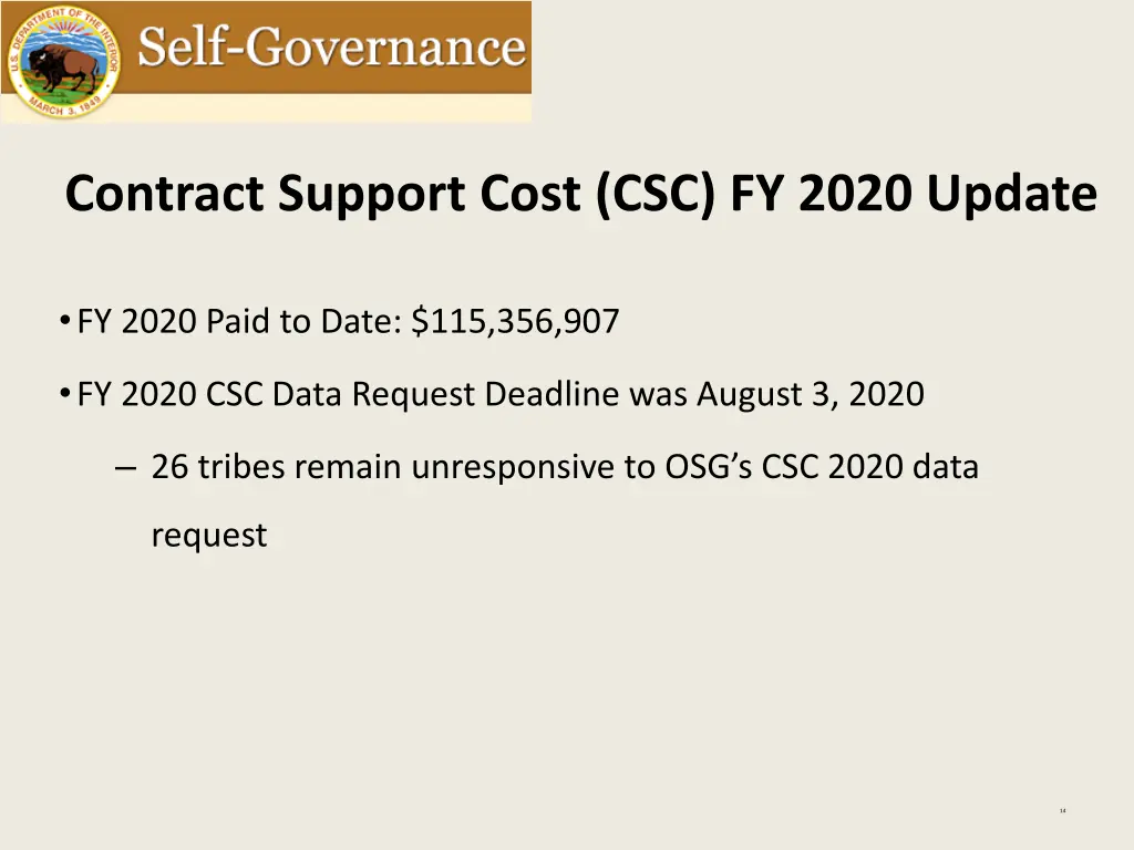 contract support cost csc fy 2020 update