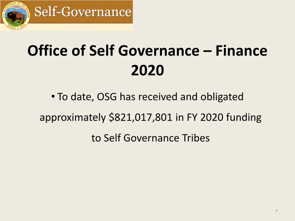 office of self governance finance 2020