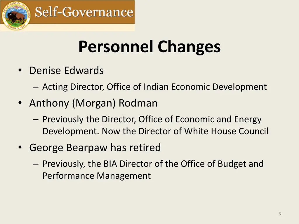 personnel changes 1