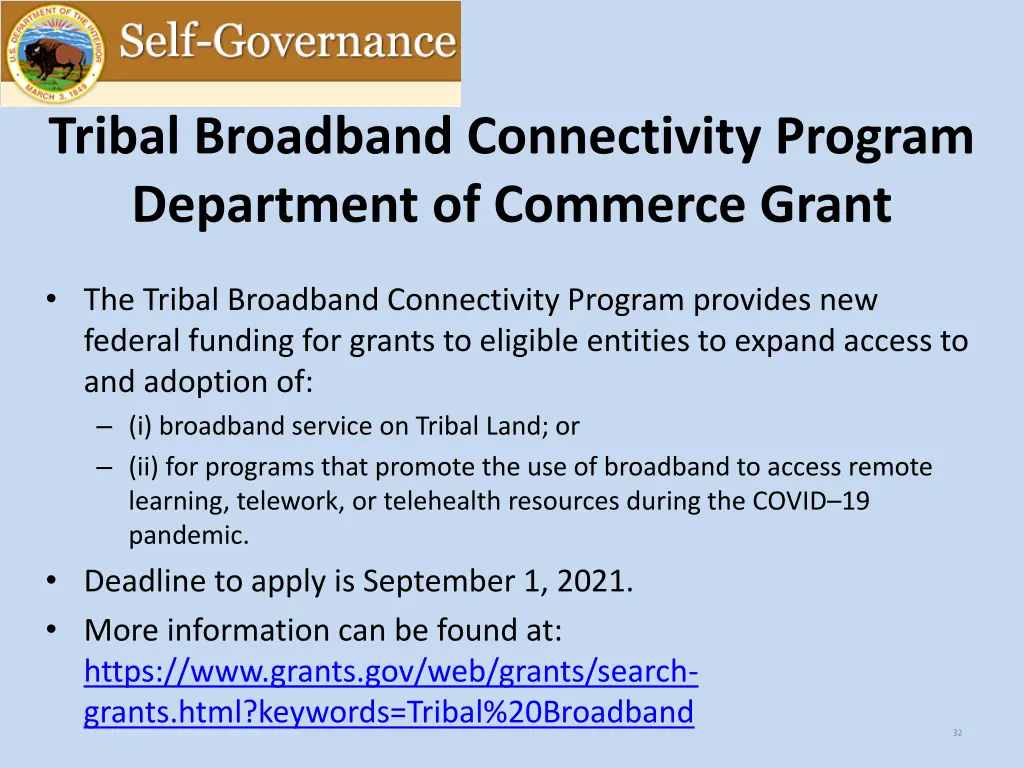 tribal broadband connectivity program department