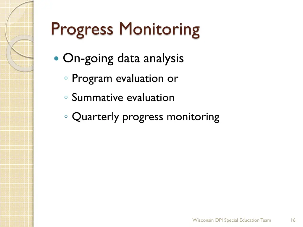 progress monitoring